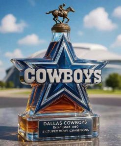 Dallas Cowboys 5x Super Bowl Champions Whiskey Bottle