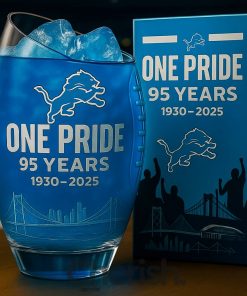Detroit Lions 95th ANNIVERSARY Whiskey Glass