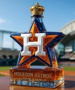 Houston Astros Baseball Champions ‘Star Go Stros’ Whiskey Bottle