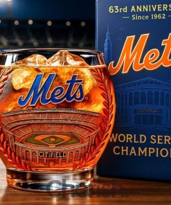 New York Mets 63rd Anniversary Whiskey Glass