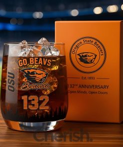 Oregon State Beavers 132nd Anniversary Whiskey Glass