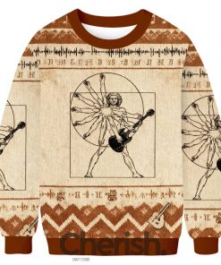 Vitruvian Man Rock Ugly Christmas Sweater