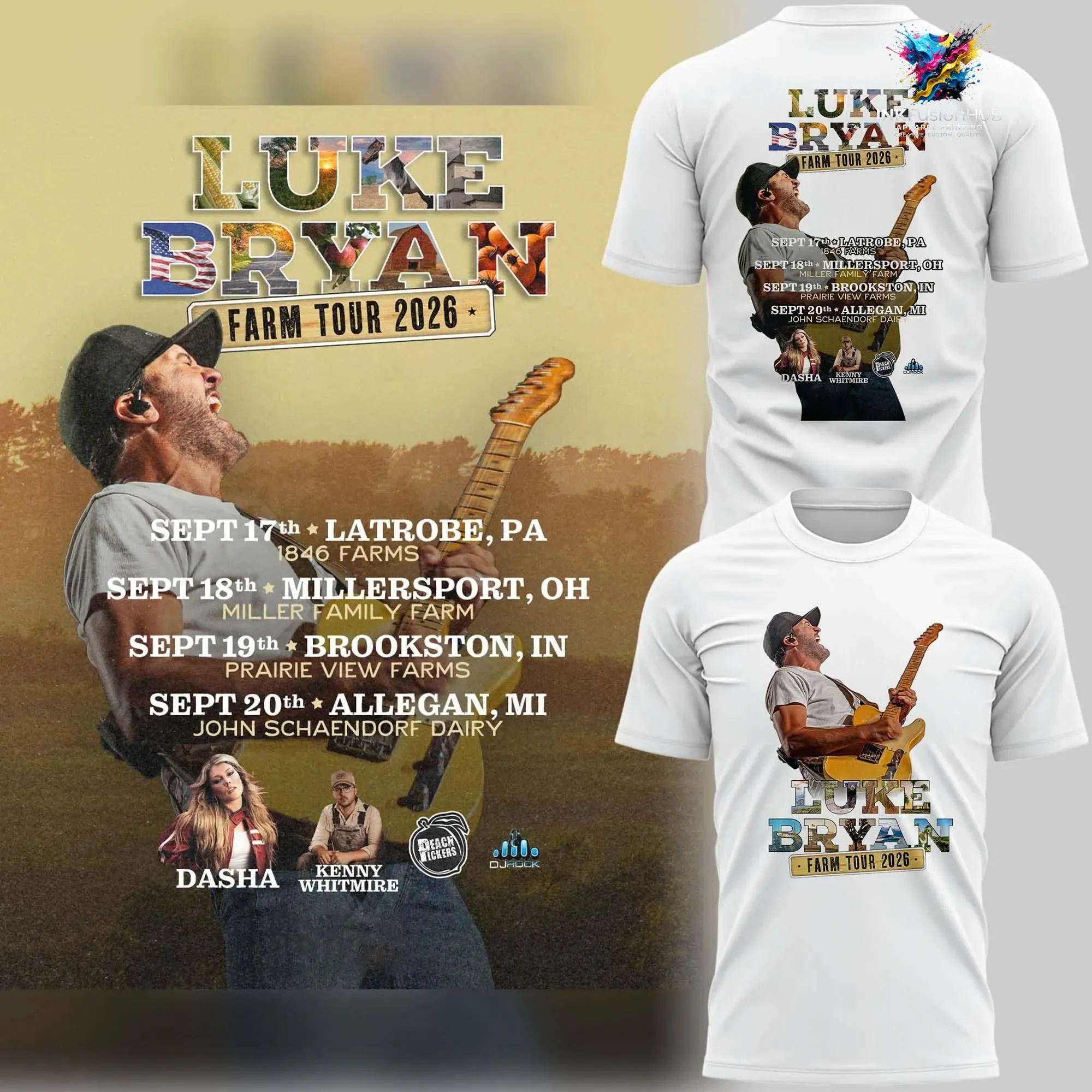 2026 Luke Bryan Farm Tour T-Shirt 2026 Luke Bryan Farm Tour T-Shirt