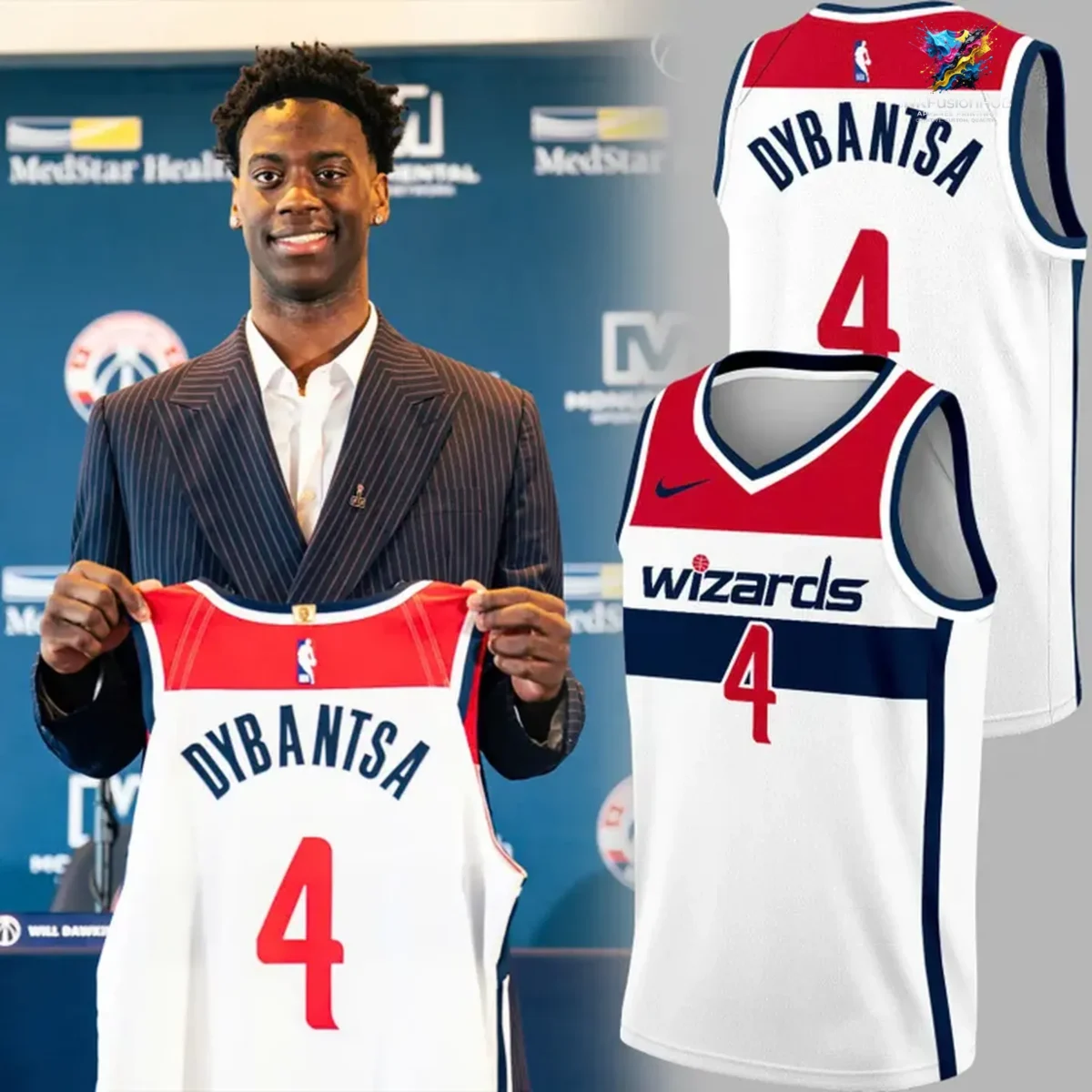 AJ Dybantsa Washington Wizards Basketball Jersey
