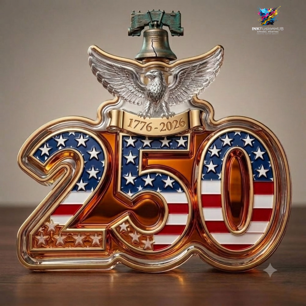 America 250th Anniversary Eagle Whiskey Bottle Decanter