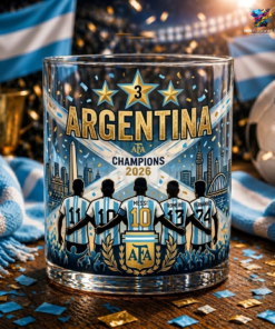 Argentina World Cup 2026 Champions Whiskey Glass