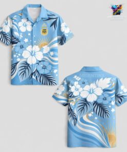 Argentina World Cup 2026 Floral Hawaiian Shirt Argentina World Cup 2026 Floral Hawaiian Shirt