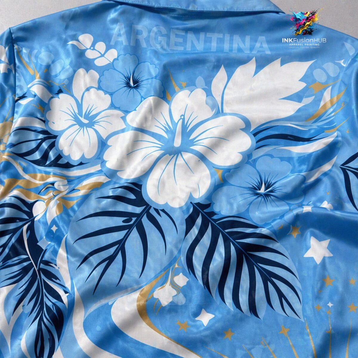Argentina World Cup 2026 Floral Hawaiian Shirt