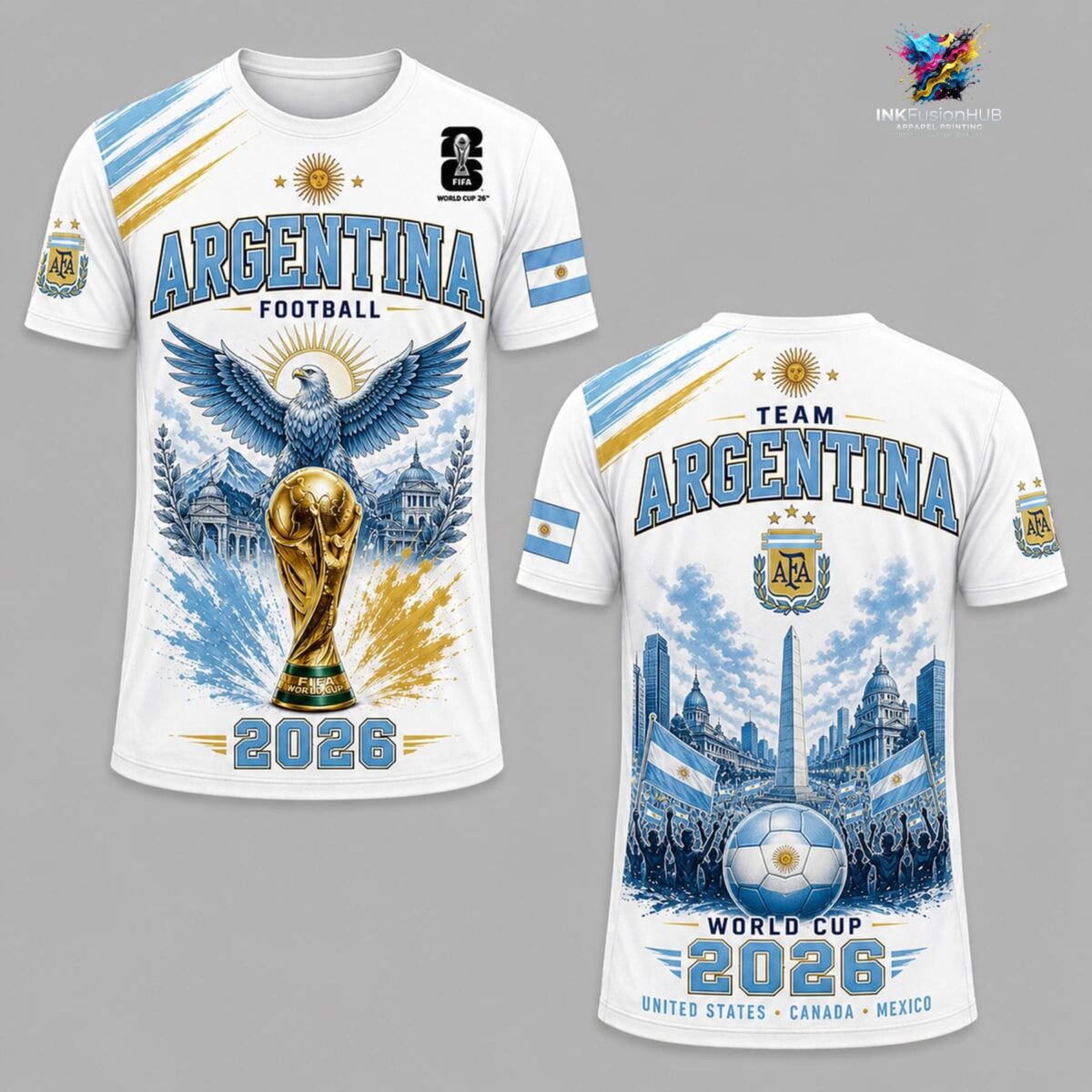 Argentina World Cup 2026 Football T-Shirt — Albiceleste Fan Tee