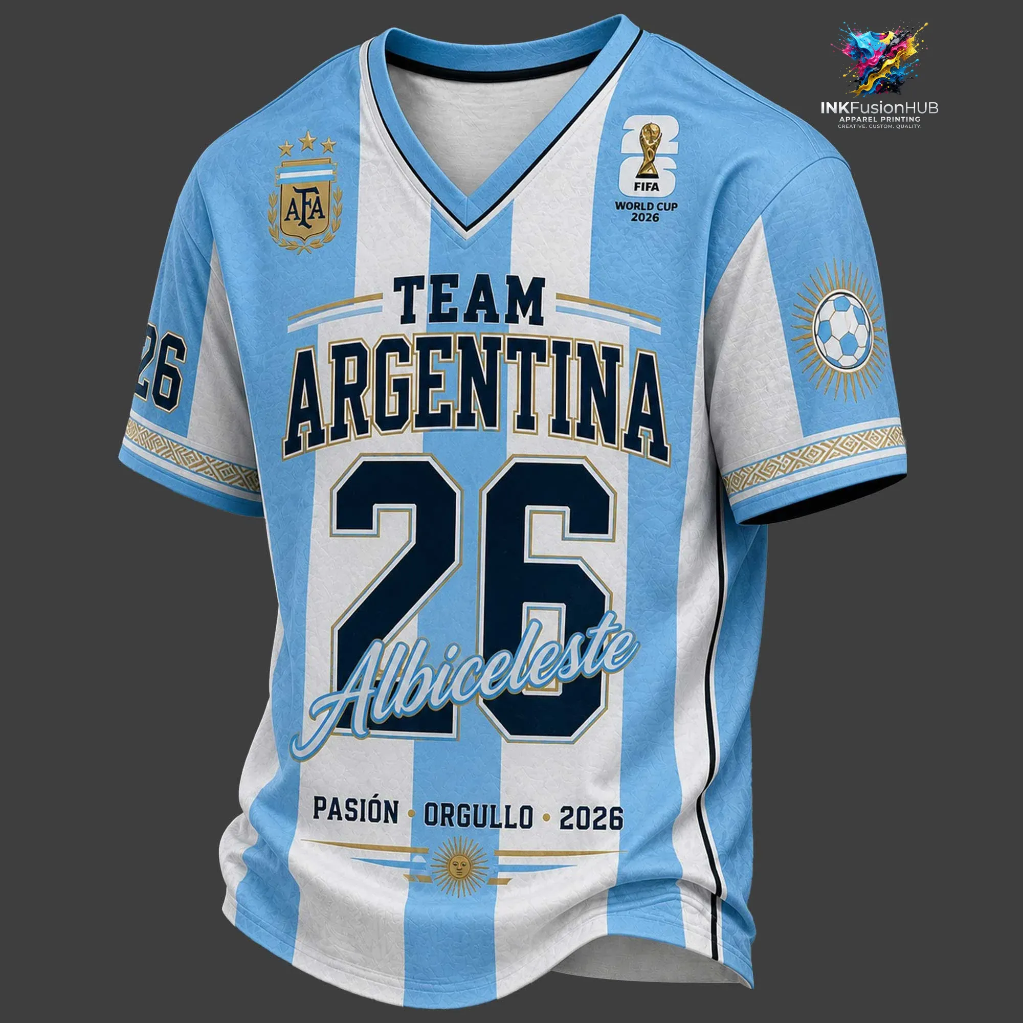 Argentina World Cup 26 Champions V-Neck Jersey Argentina World Cup 26 Champions V-Neck Jersey