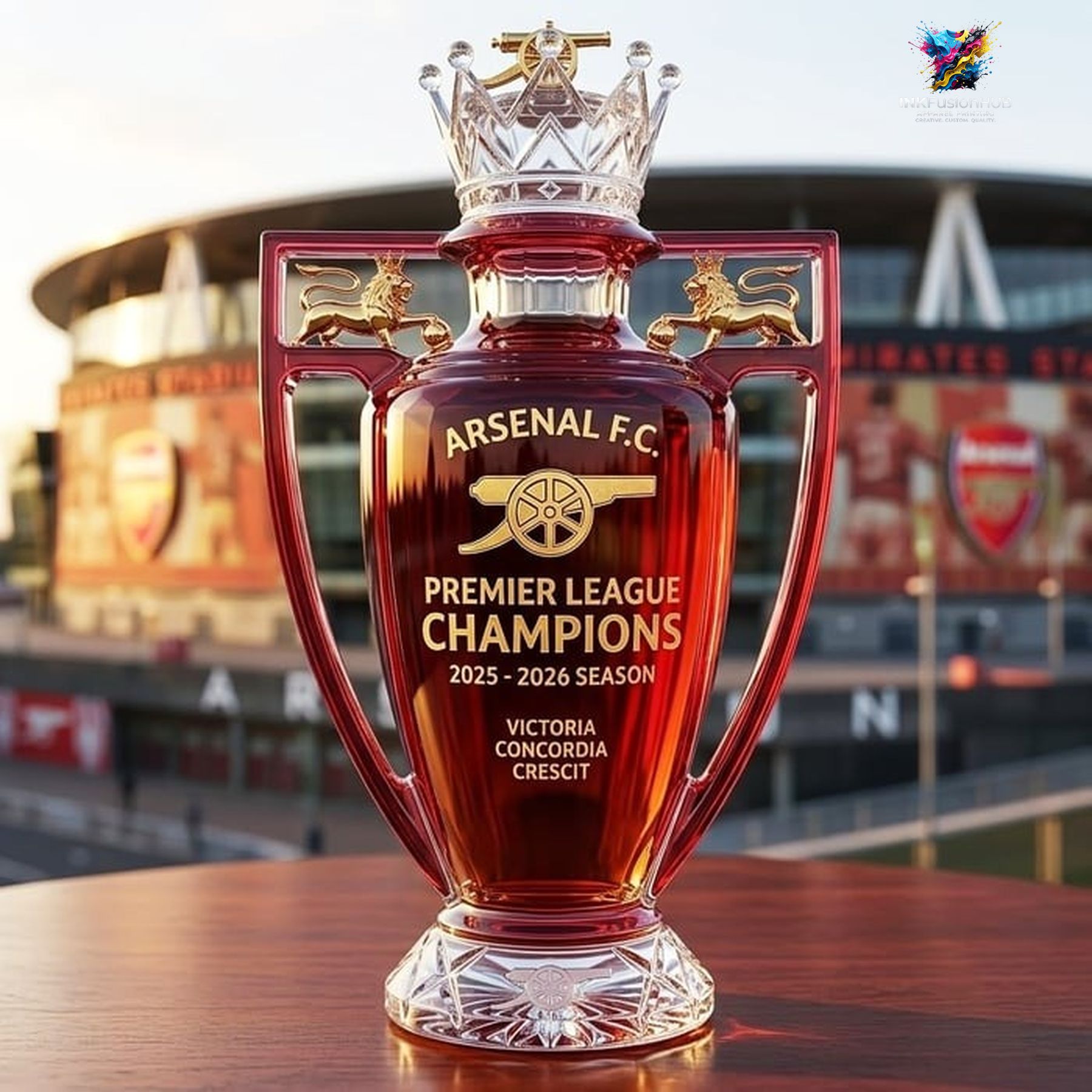 Arsenal The Gunners 2026 EPL Champions Whiskey Bottle Arsenal The Gunners 2026 EPL Champions Whiskey Bottle