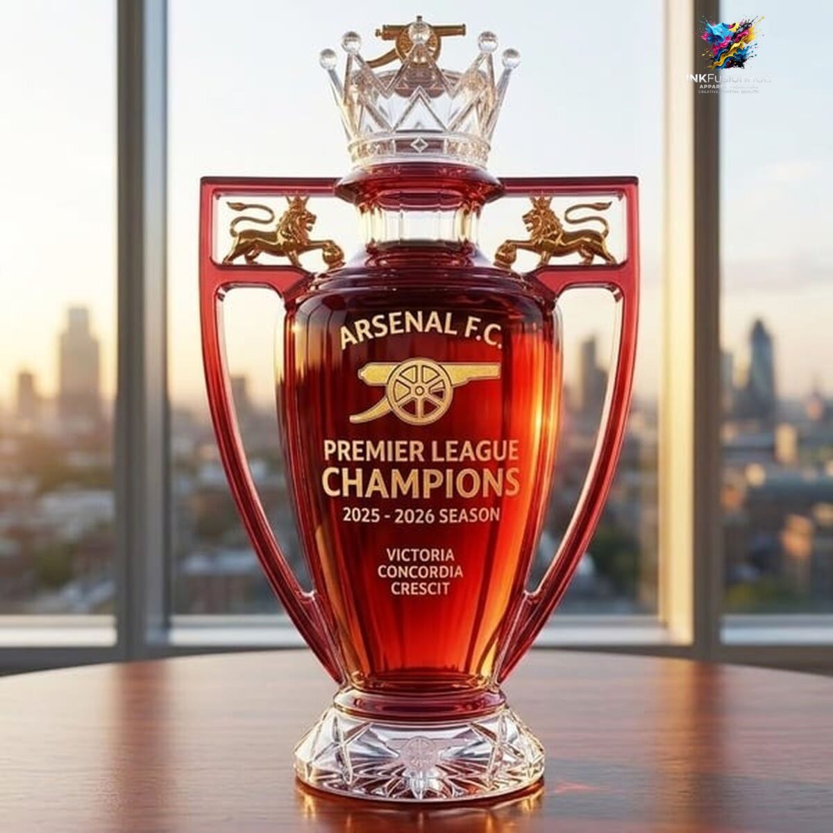 Arsenal The Gunners 2026 EPL Champions Whiskey Bottle