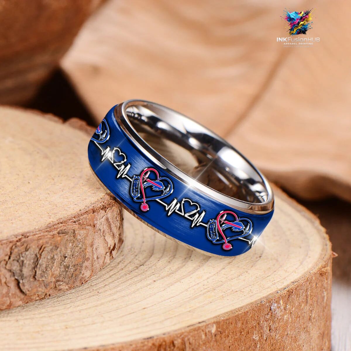 Buffalo Bills Silver Tungsten Nurse Ring – World Cup 2026