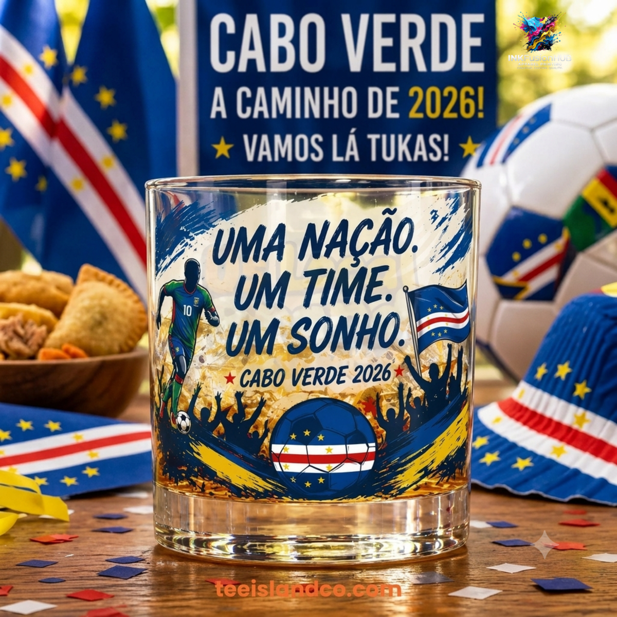 Cabo Verde World Cup 2026 Tukas Whiskey Glass