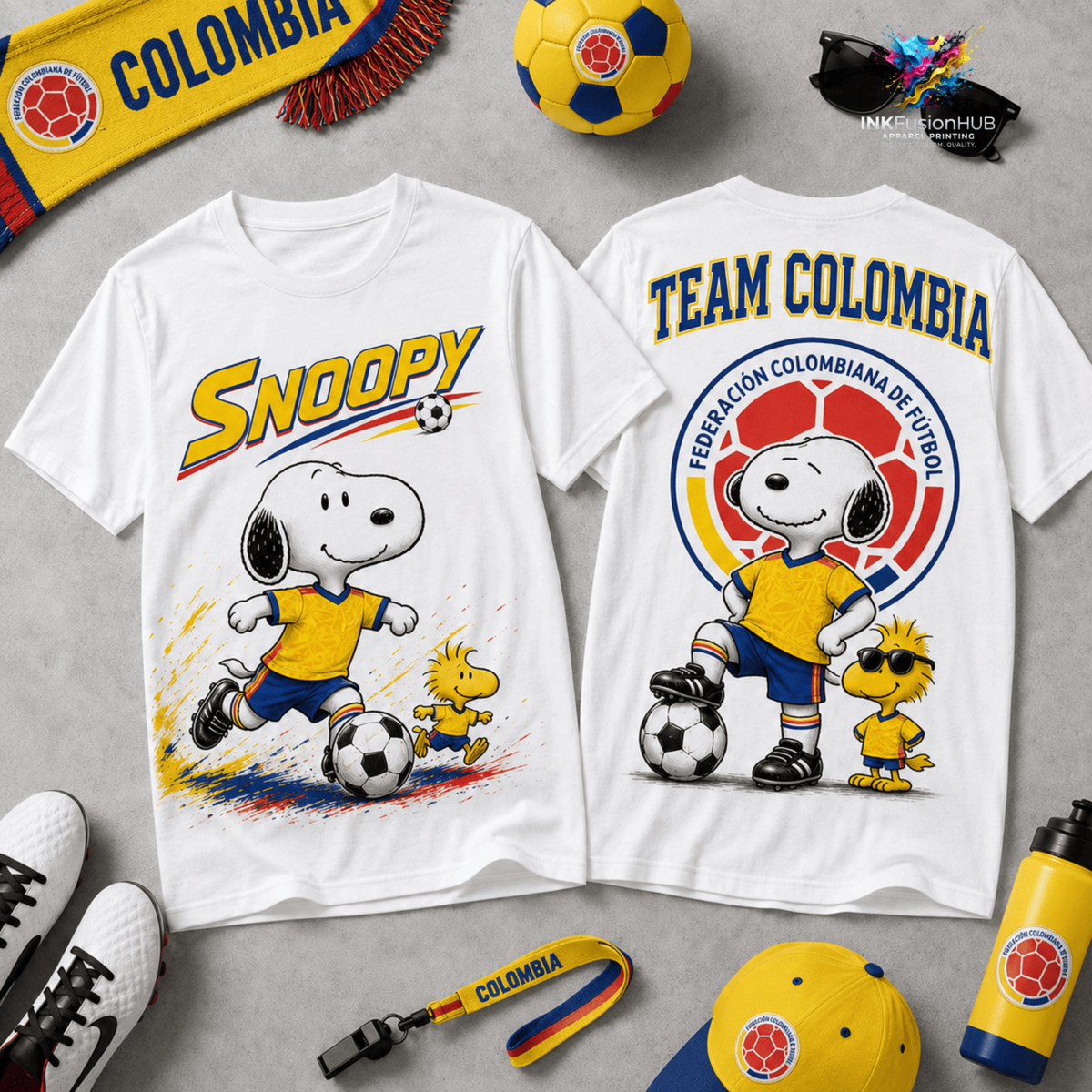 Colombia Premium World Cup 26 Snoopy Fan Pride 3D Shirt