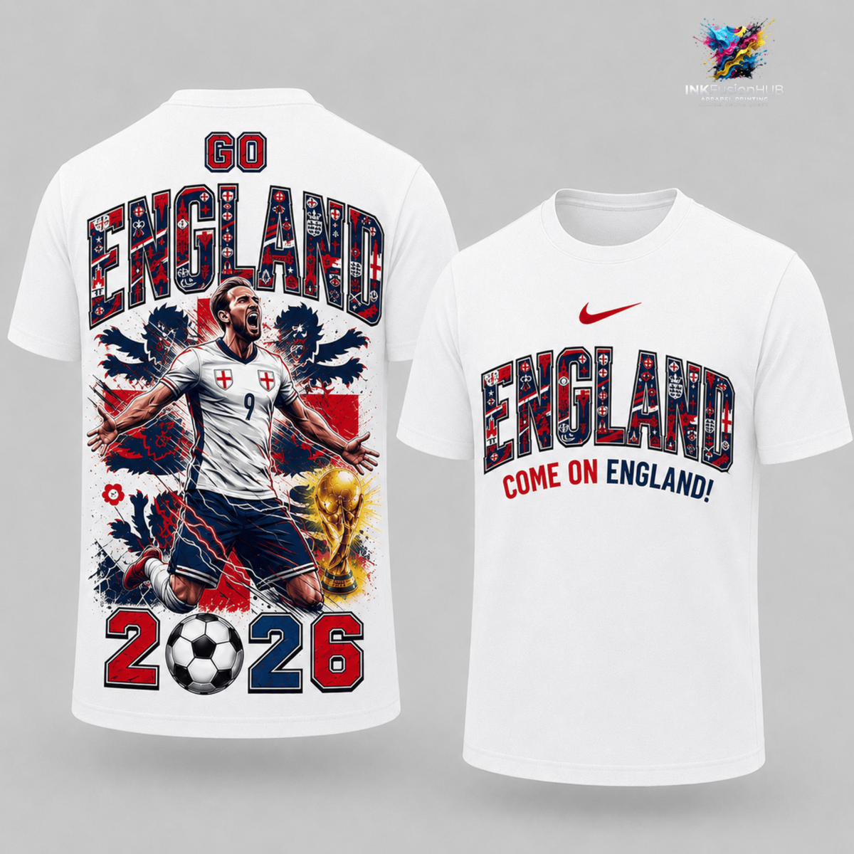 Come On England World Cup 2026 Harry Kane T-Shirt — Three Lions Tee