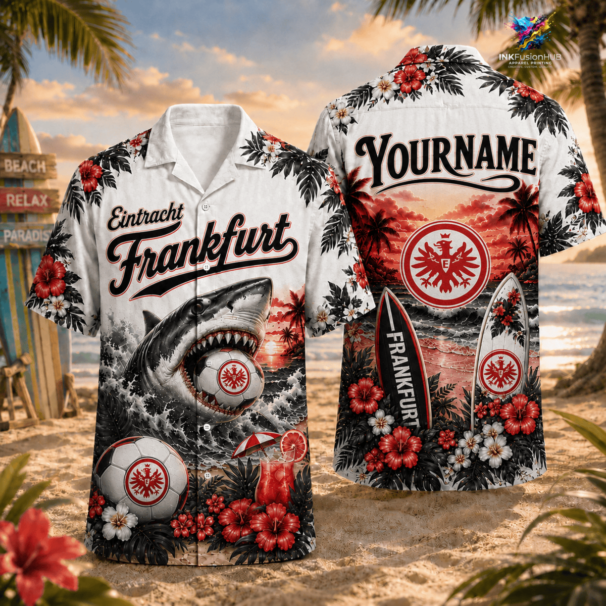 Eintracht Frankfurt Holiday Personalized Hawaiian Shirt