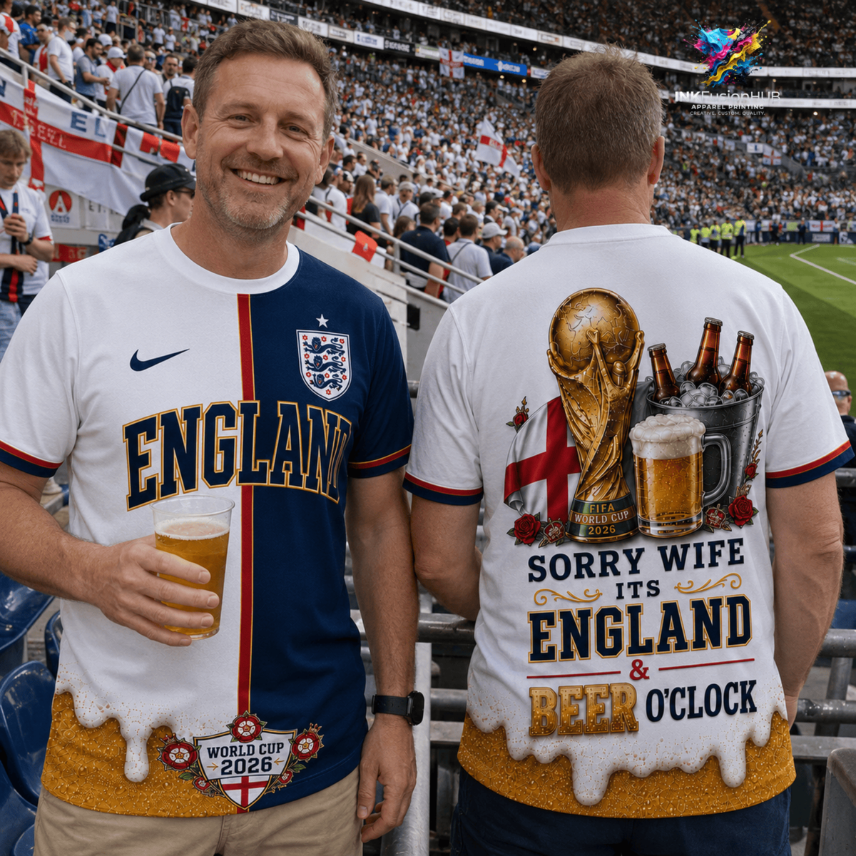 England Funny Soccer Fan Shirt — Sorry Wife It’s Match Day