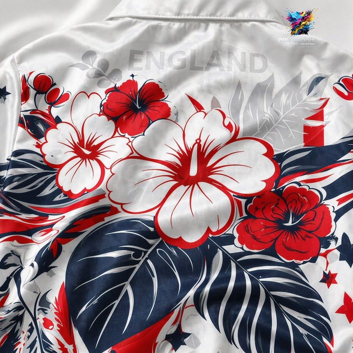 England World Cup 2026 Floral Hawaiian Shirt