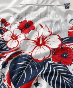 England World Cup 2026 Floral Hawaiian Shirt