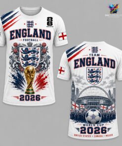 England World Cup 2026 Football T-Shirt — Three Lions Fan Tee