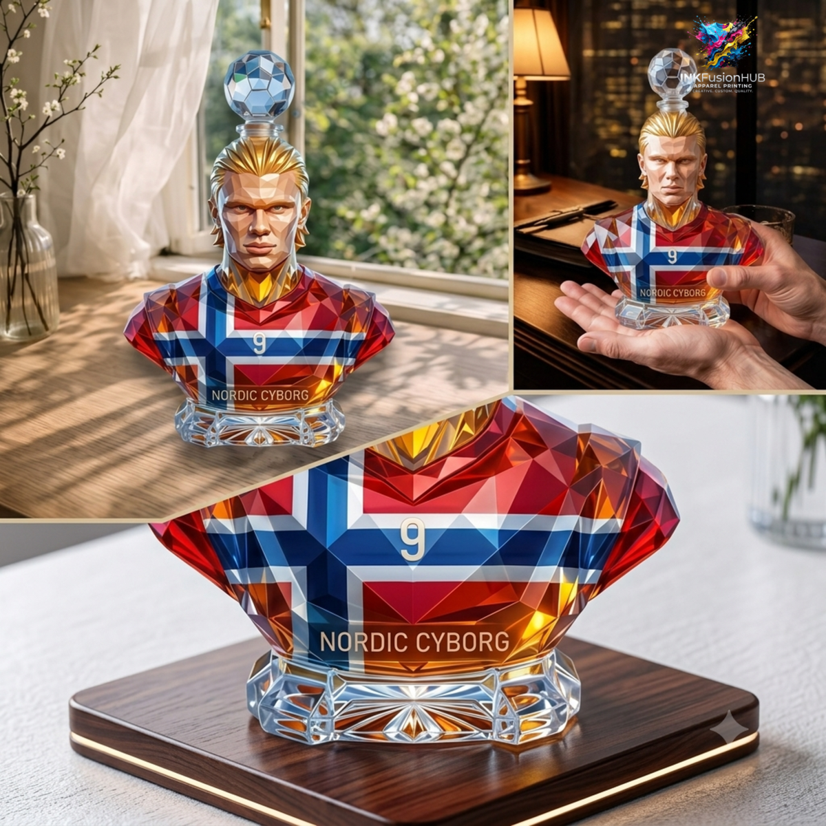 Erling Haaland Norway National Team Legend Nordic Cyborg 9 Whiskey Bottle