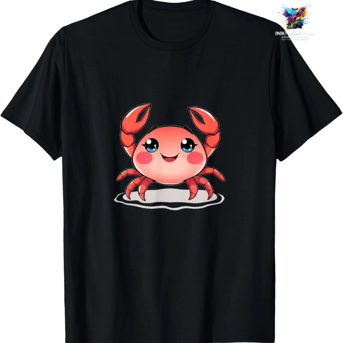 Funny Big Claw Crab Happy Face Graphic 2D T-shirt