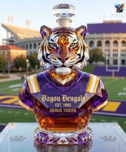 Geaux Tiger Bayou Bengals Whiskey Bottle