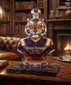 Geaux Tiger Bayou Bengals Whiskey Bottle