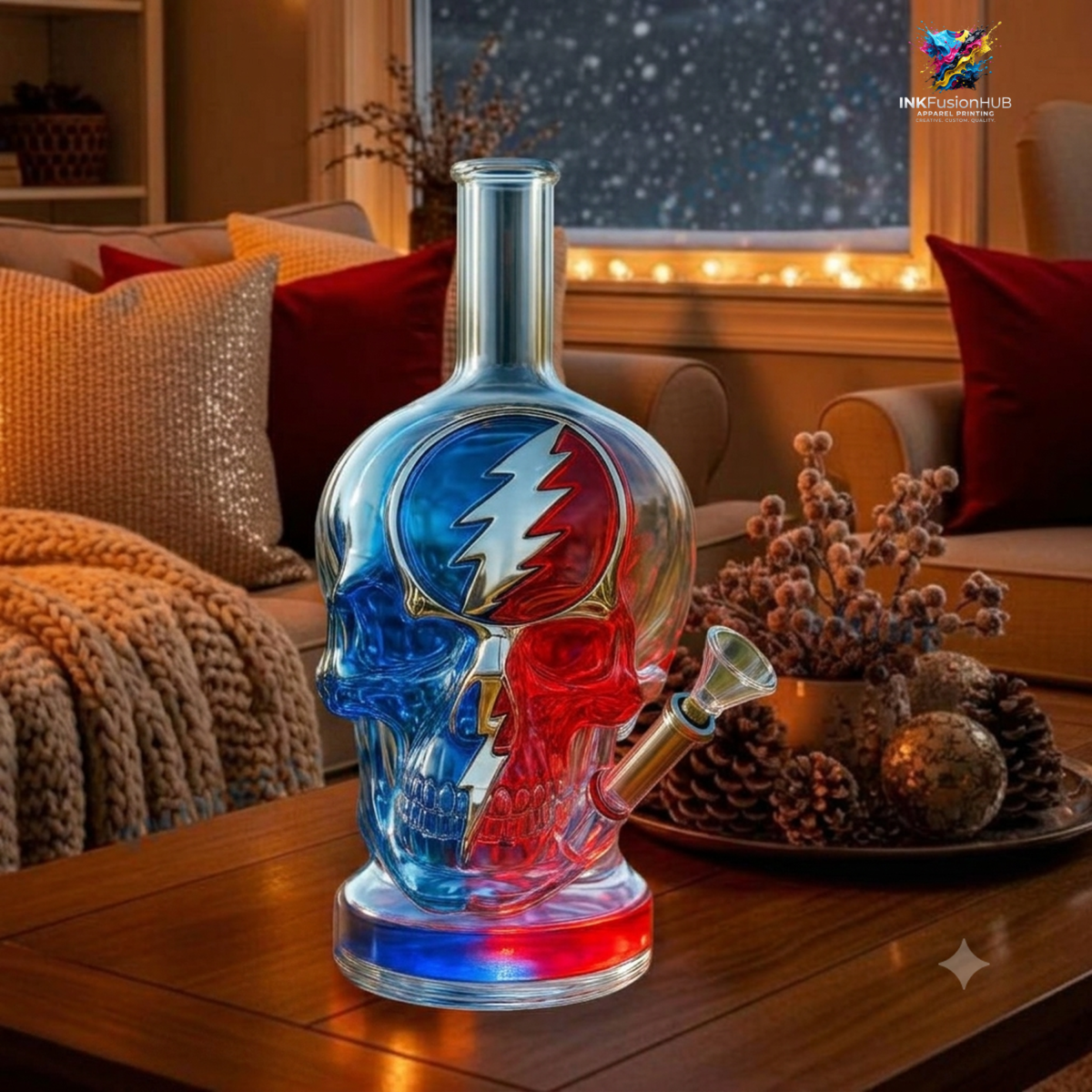 Grateful Dead Skull Custom Glass Bong