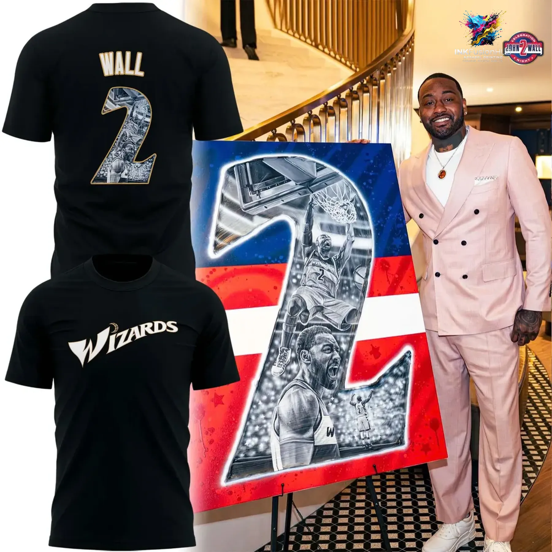 John Wall Washington Wizards T-Shirt John Wall Washington Wizards T-Shirt