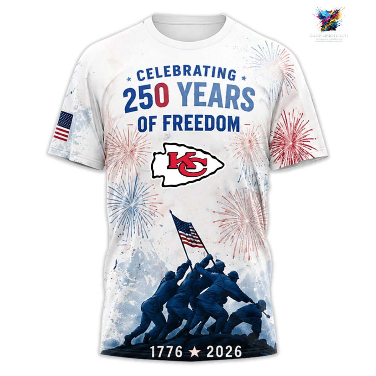 Kansas City Chiefs Celebrating 250 Years of Freedom Personalized T-Shirt