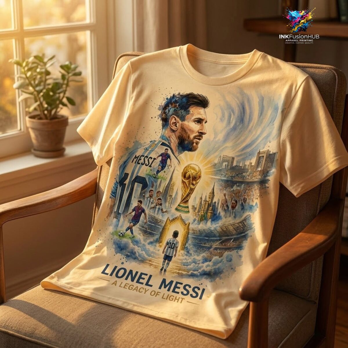 Lionel Messi A Legacy Of Light Argentina World Cup 26 Champions TShirt