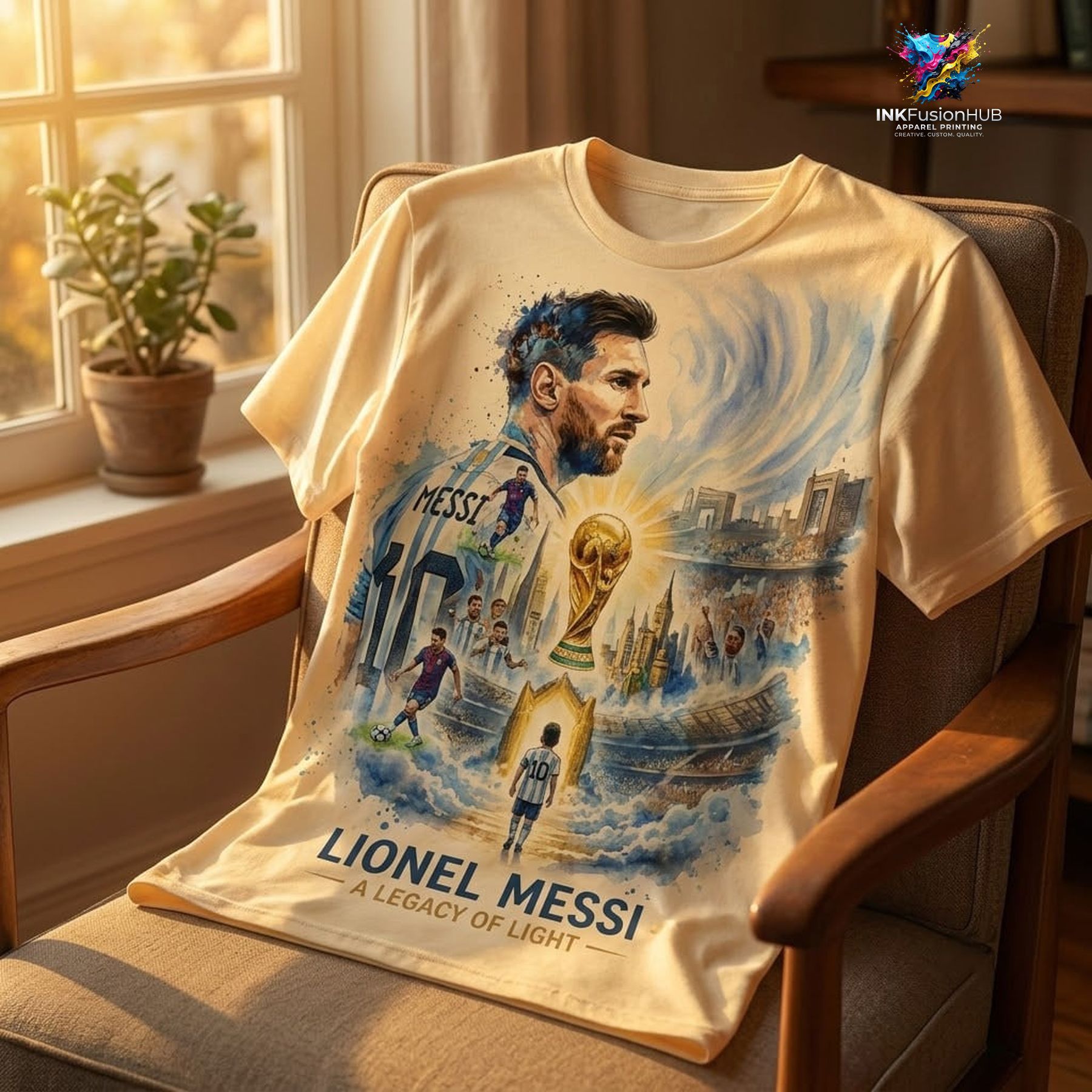 Lionel Messi A Legacy Of Light Argentina World Cup 26 Champions TShirt Lionel Messi A Legacy Of Light Argentina World Cup 26 Champions TShirt