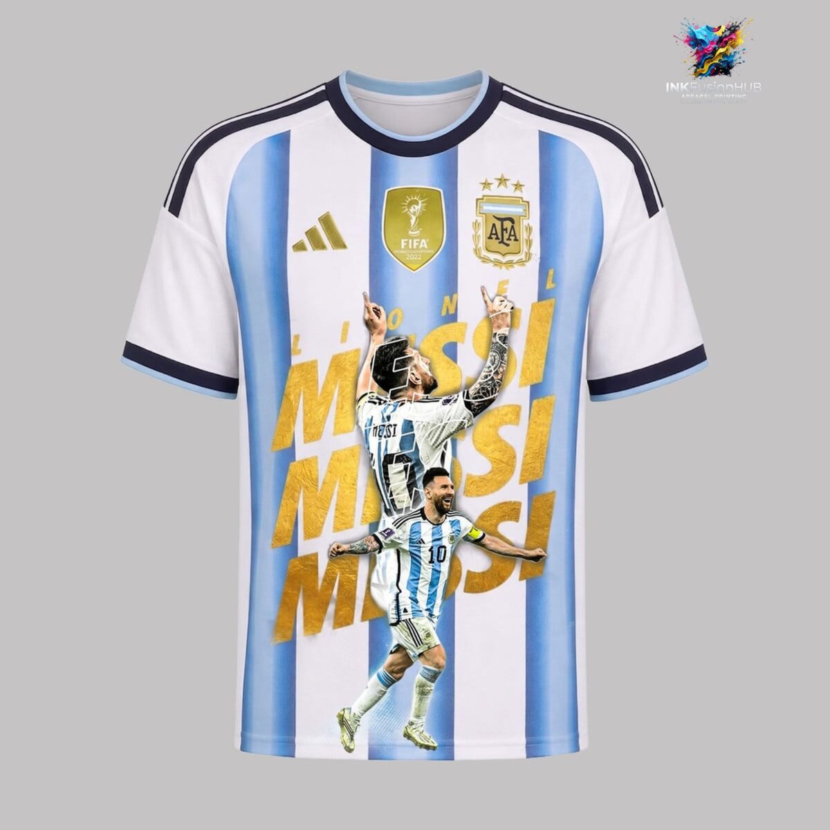 Lionel Messi In Goat We Trust Argentina World Cup 26 Champions TShirt