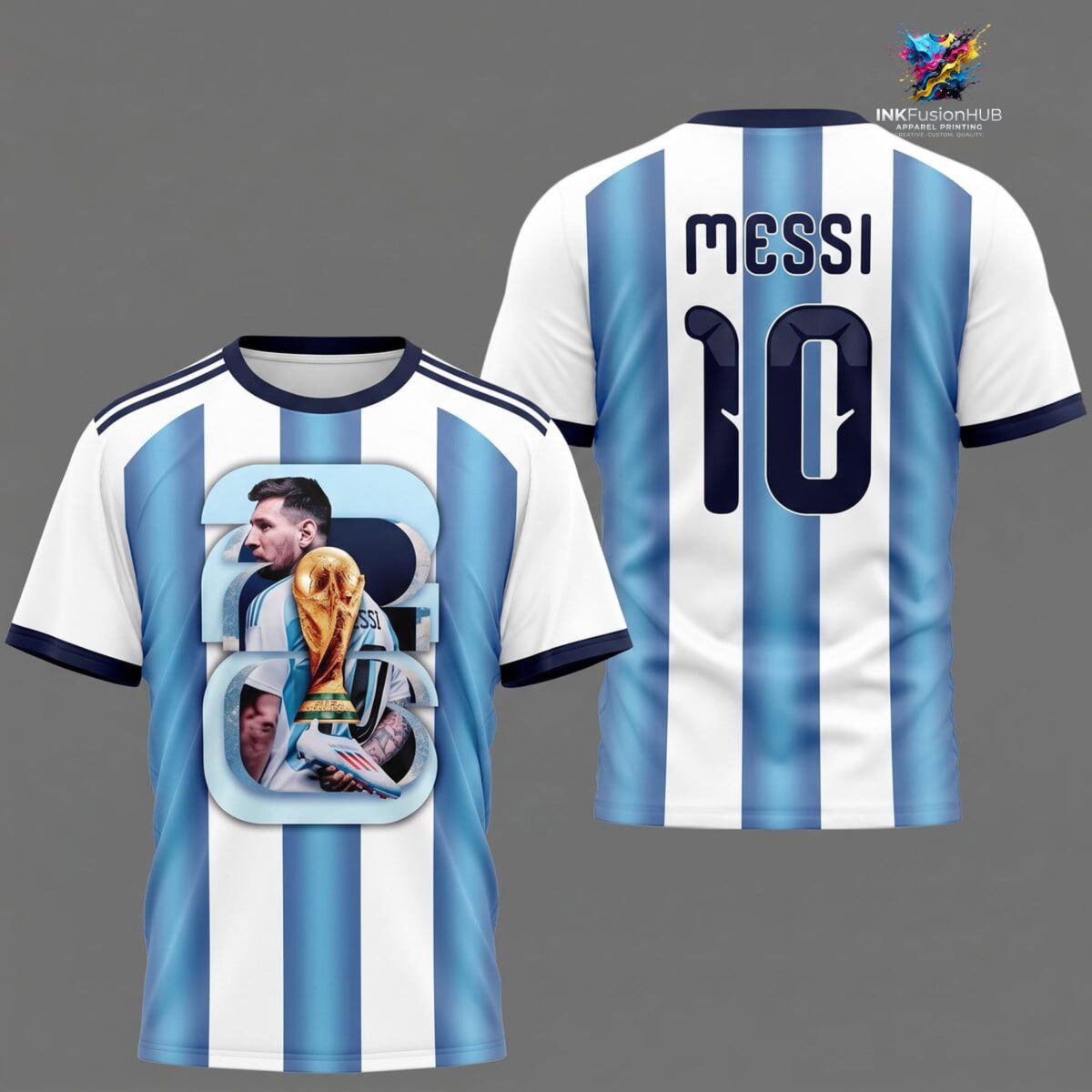 Lionel Messi World Cup 26 Champions Argentina TShirt