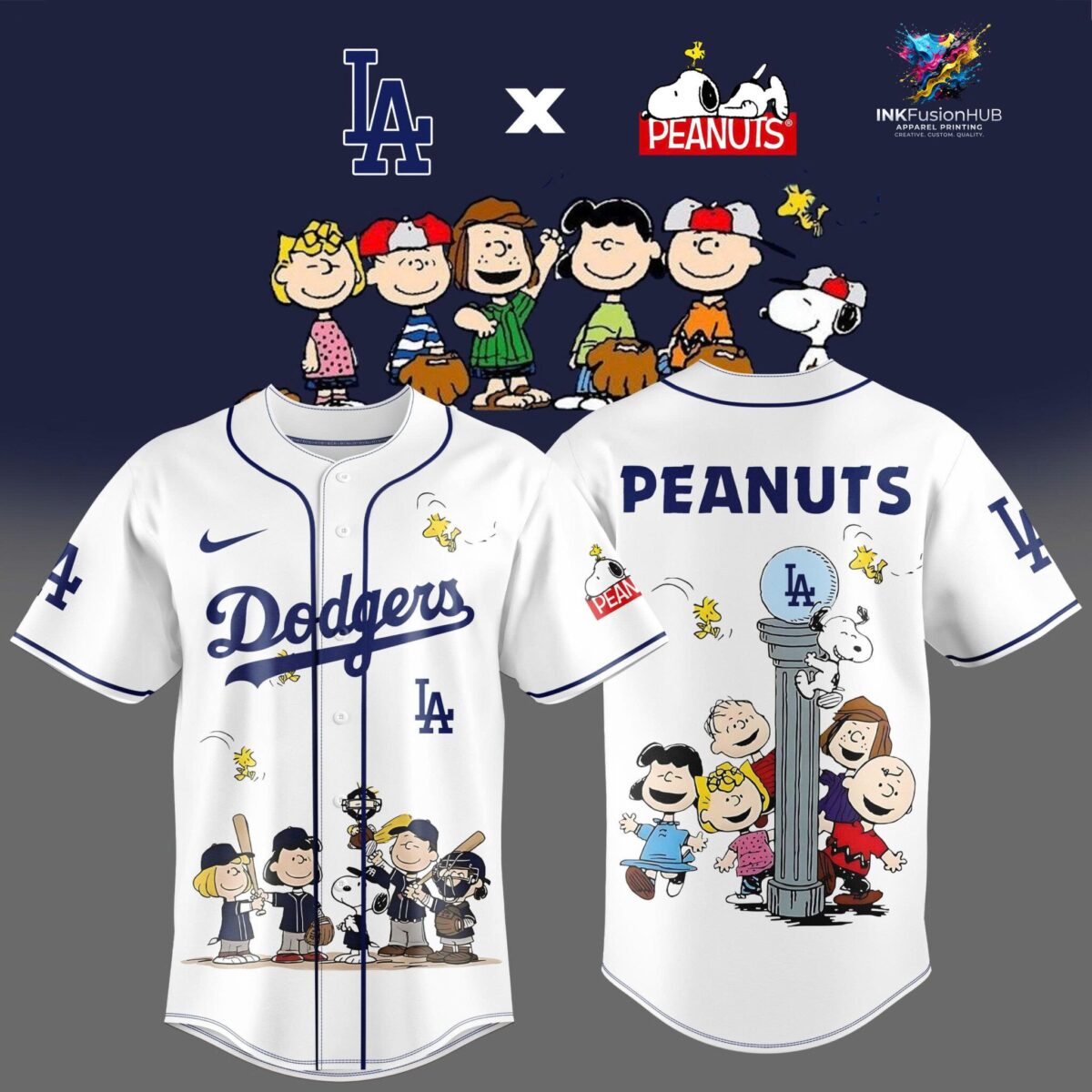 Los Angeles Dodgers Baseball Game Day P-Nuts Cartoon Jersey