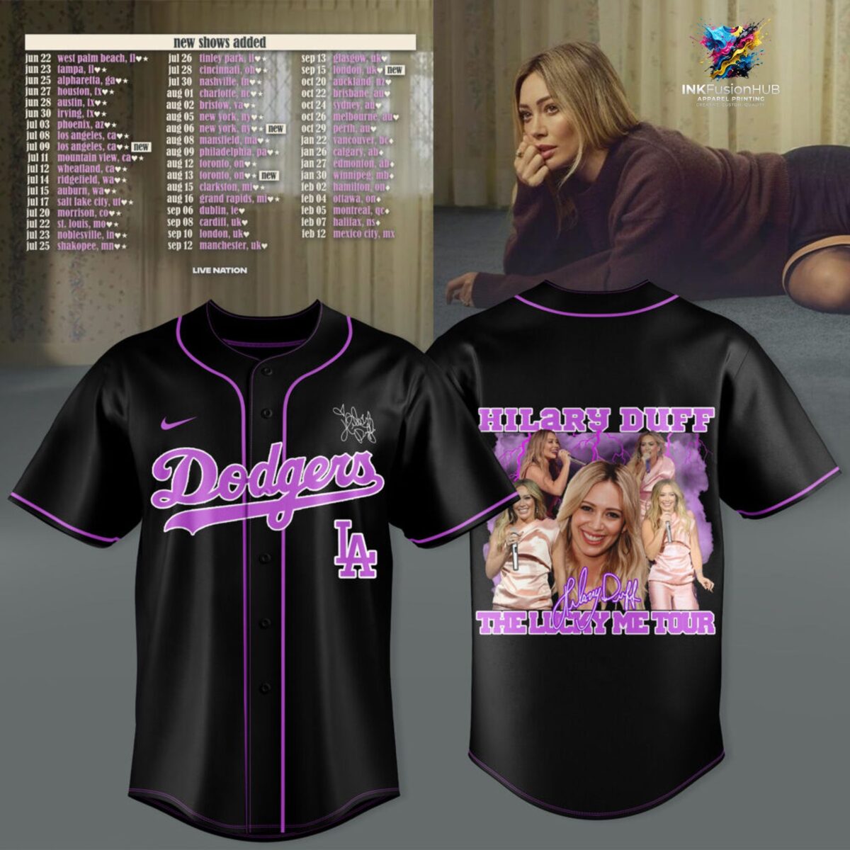 Los Angeles Dodgers x Hilary Duff The Lucky Me Tour Jersey