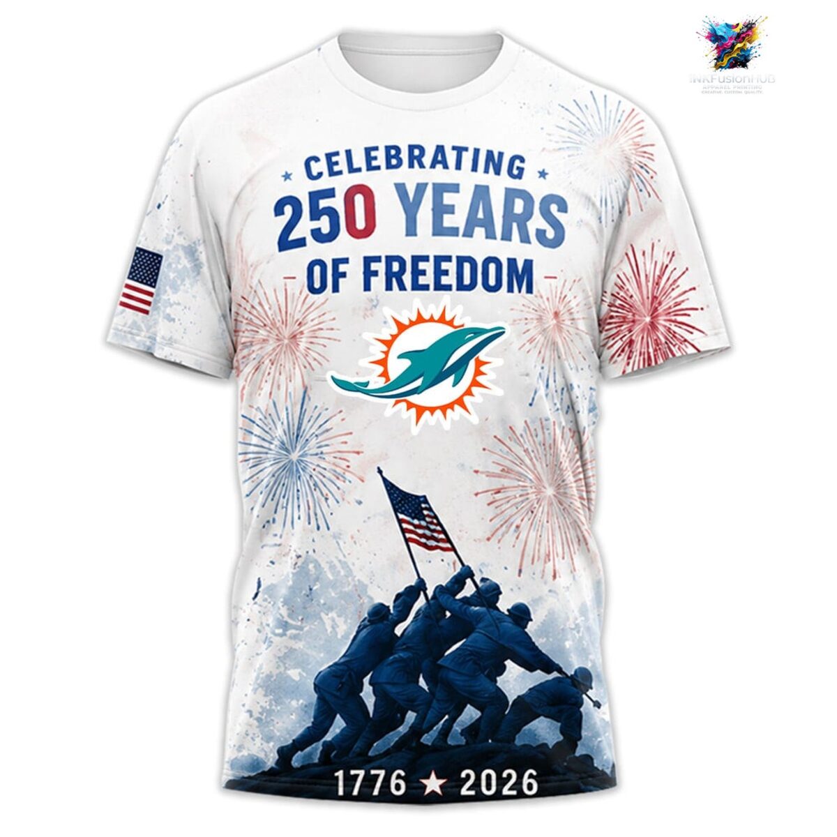 Miami Dolphins Celebrating 250 Years of Freedom Personalized T-Shirt