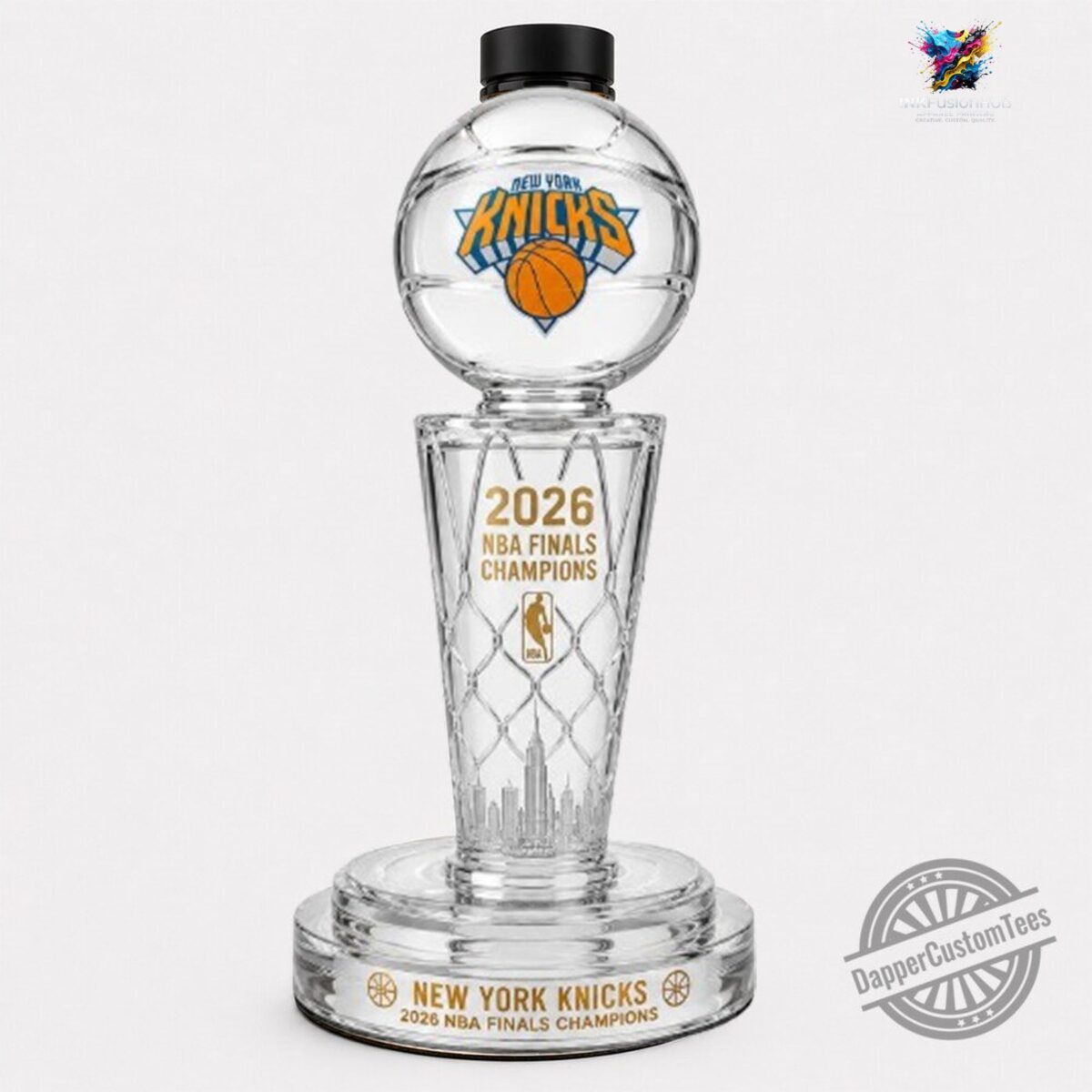 NY Knicks NBA Finals Champions Larry O’Brien Trophy Whiskey Bottle Decanter 2026
