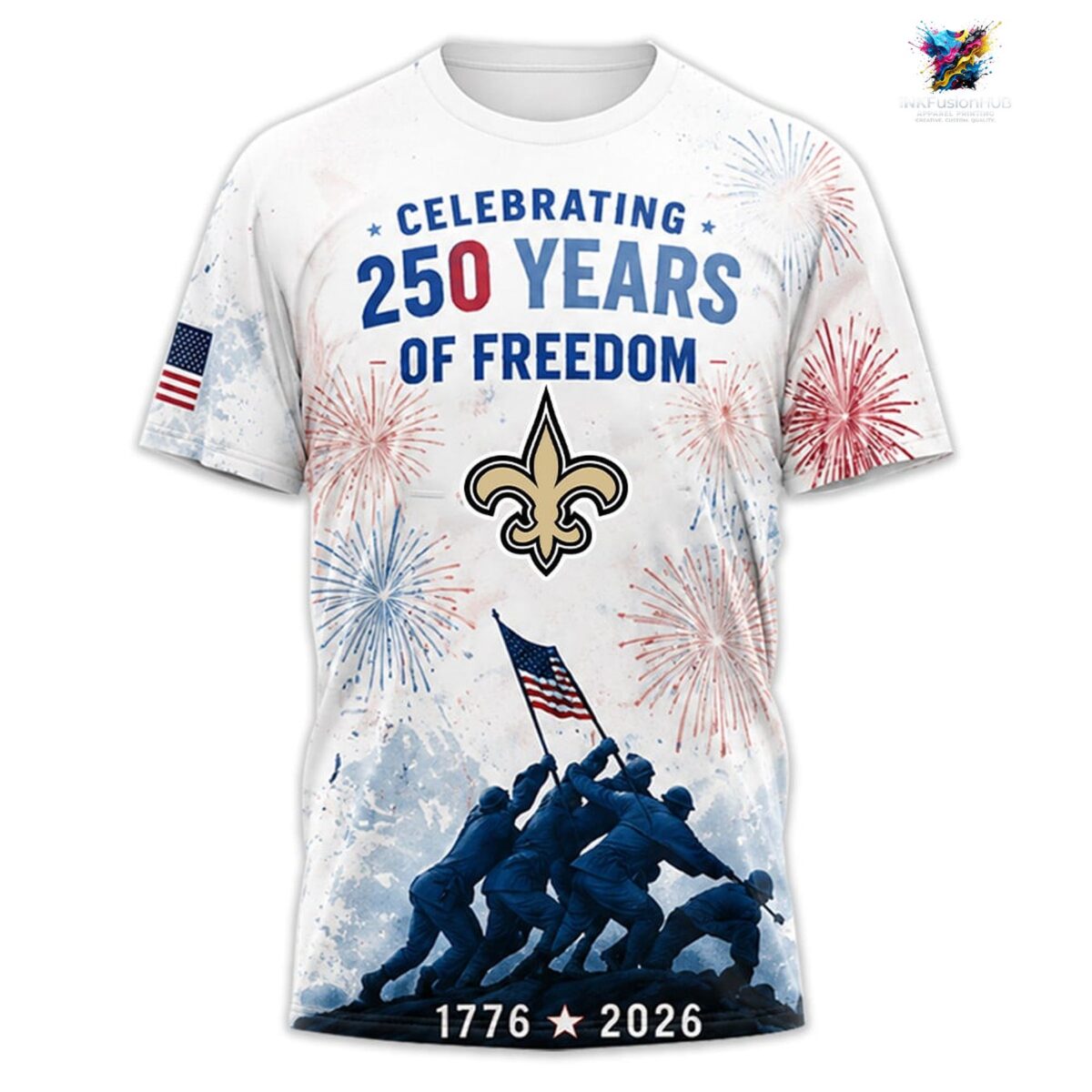 New Orleans Saints Celebrating 250 Years of Freedom Personalized T-Shirt
