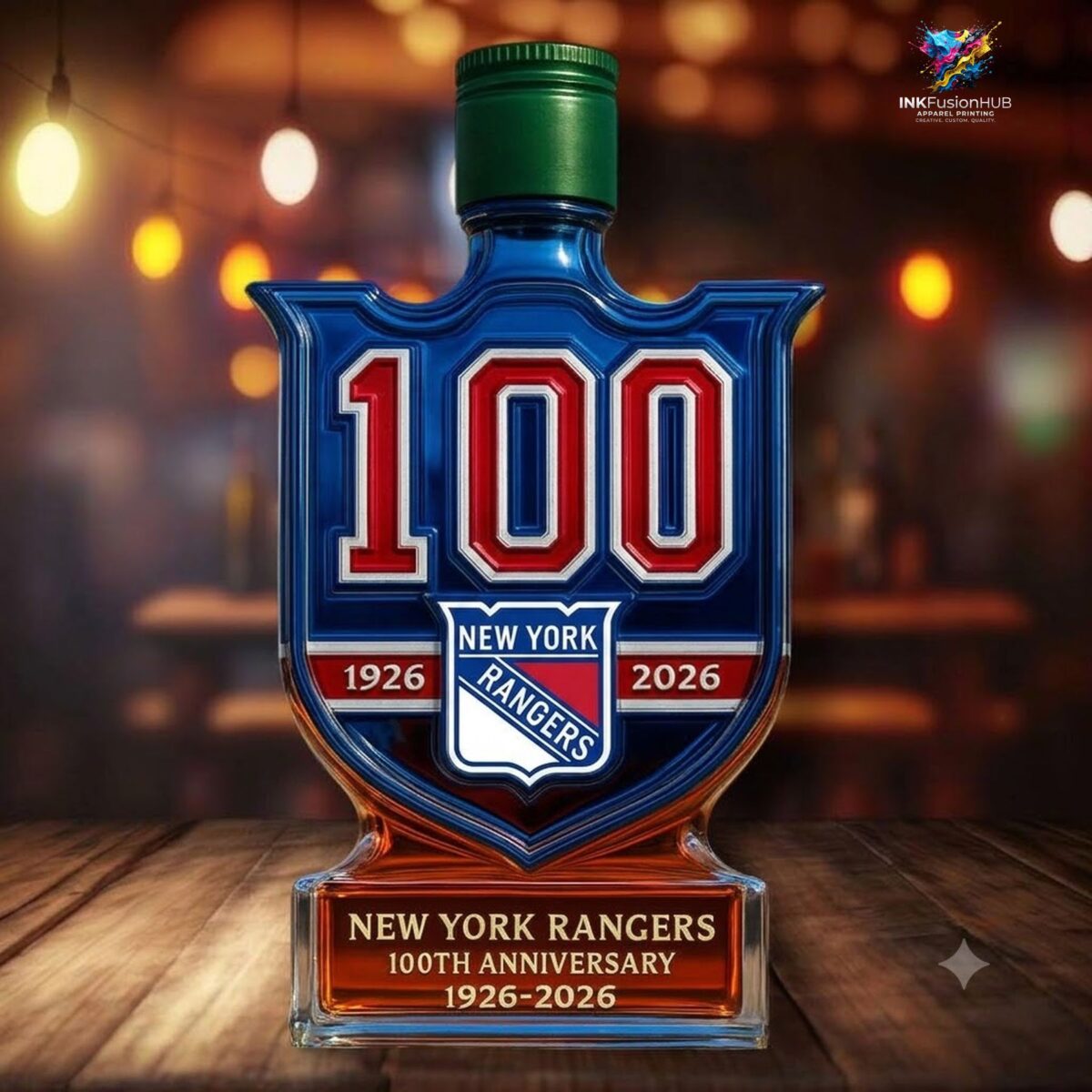 New York Rangers 100th Anniversary Limited Edition Whiskey Bottle