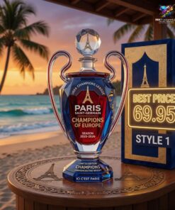PSG 2026 Back-to-Back Europe Champions Whiskey Bottle