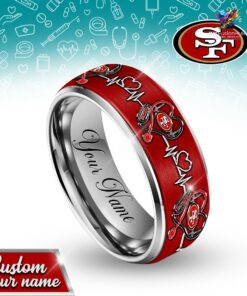 49ers Silver Tungsten Nurse Ring – World Cup 2026 Fan Jewelry