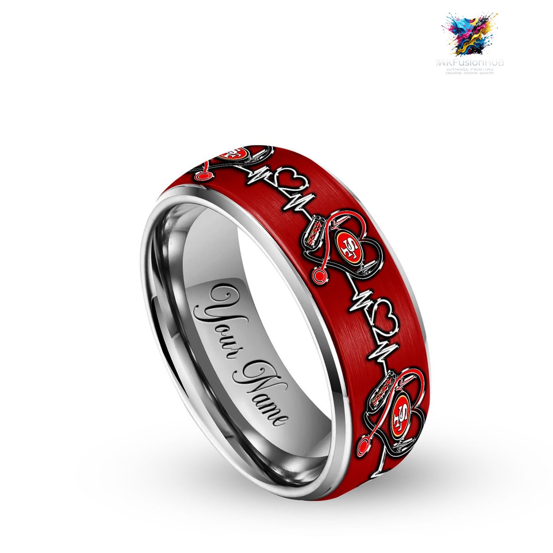 49ers Silver Tungsten Nurse Ring – World Cup 2026 Fan Jewelry 49ers Silver Tungsten Nurse Ring – World Cup 2026 Fan Jewelry