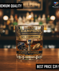 Seattle Seahawks 2026 Nfc Champions Whiskey Glass