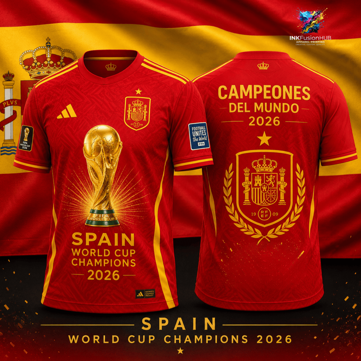Spain 2026 World Cup Champions Campeones Del Mundo Jersey