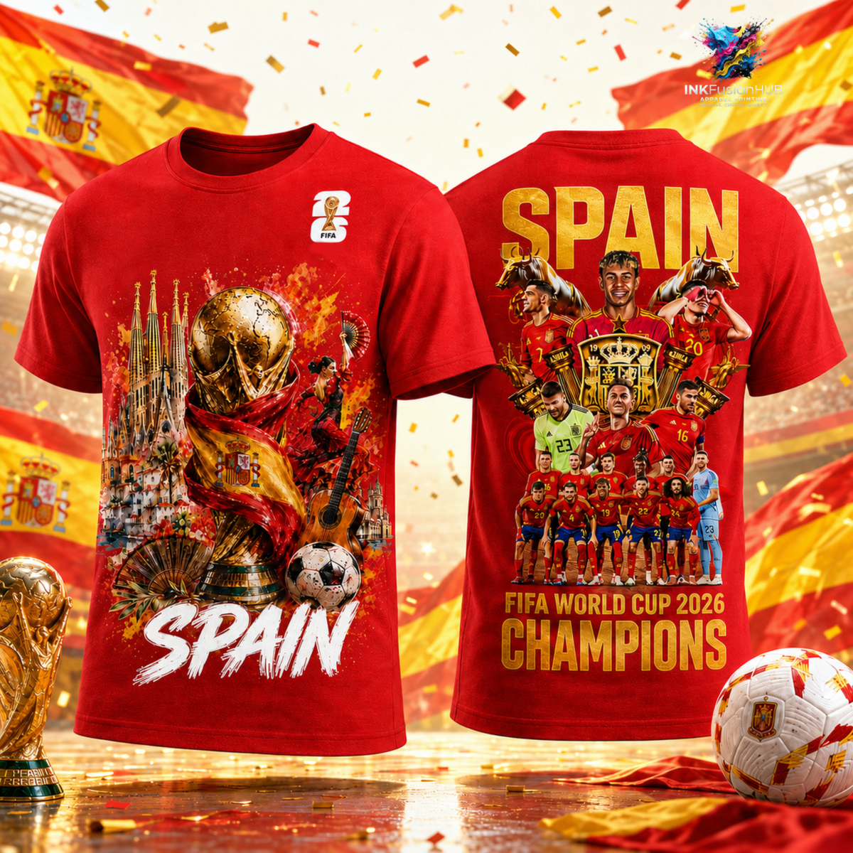 Spain FiFa World Cup 2026 Champions Shirt