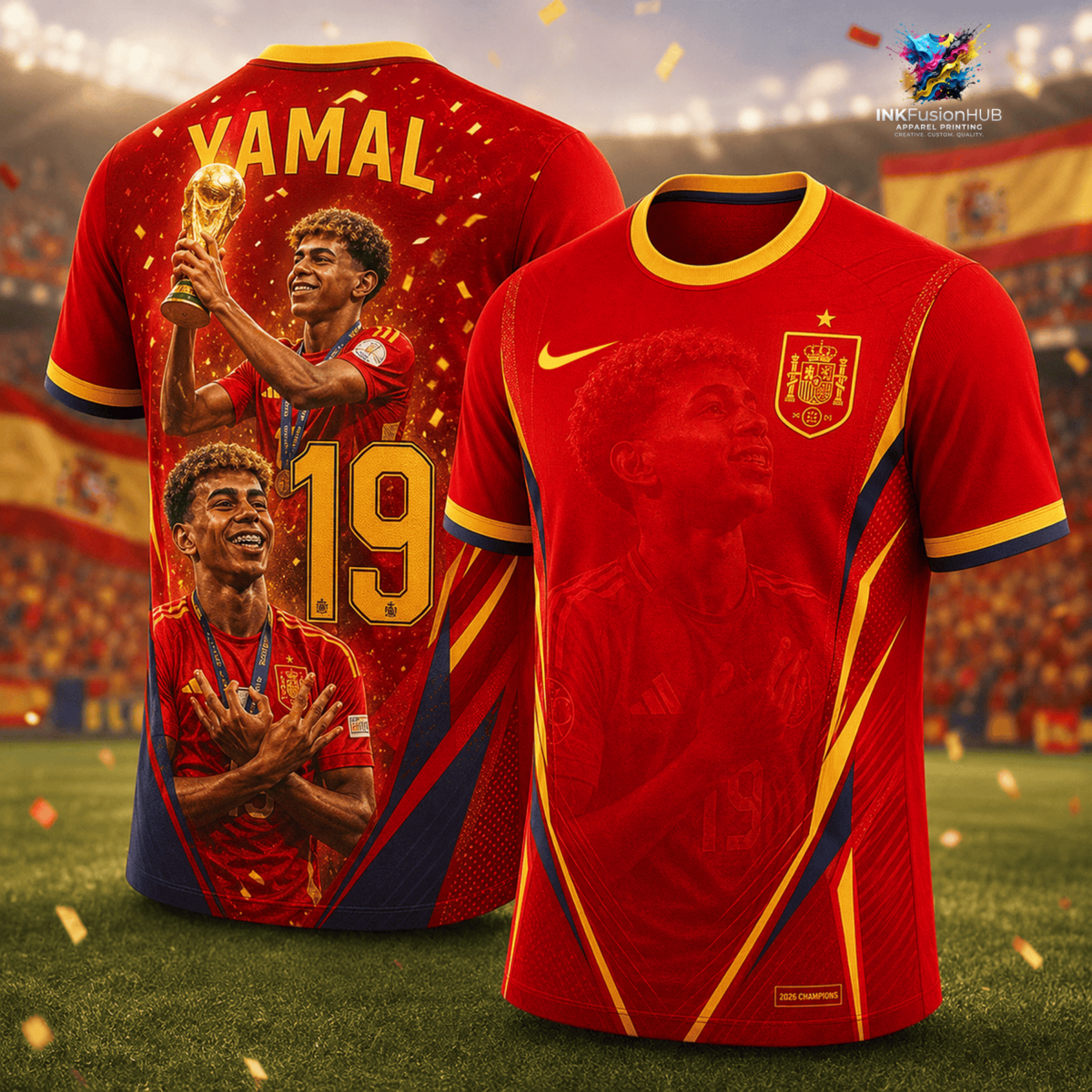 Spain Lamine Yamal FiFa World Cup 2026 Champions TShirt