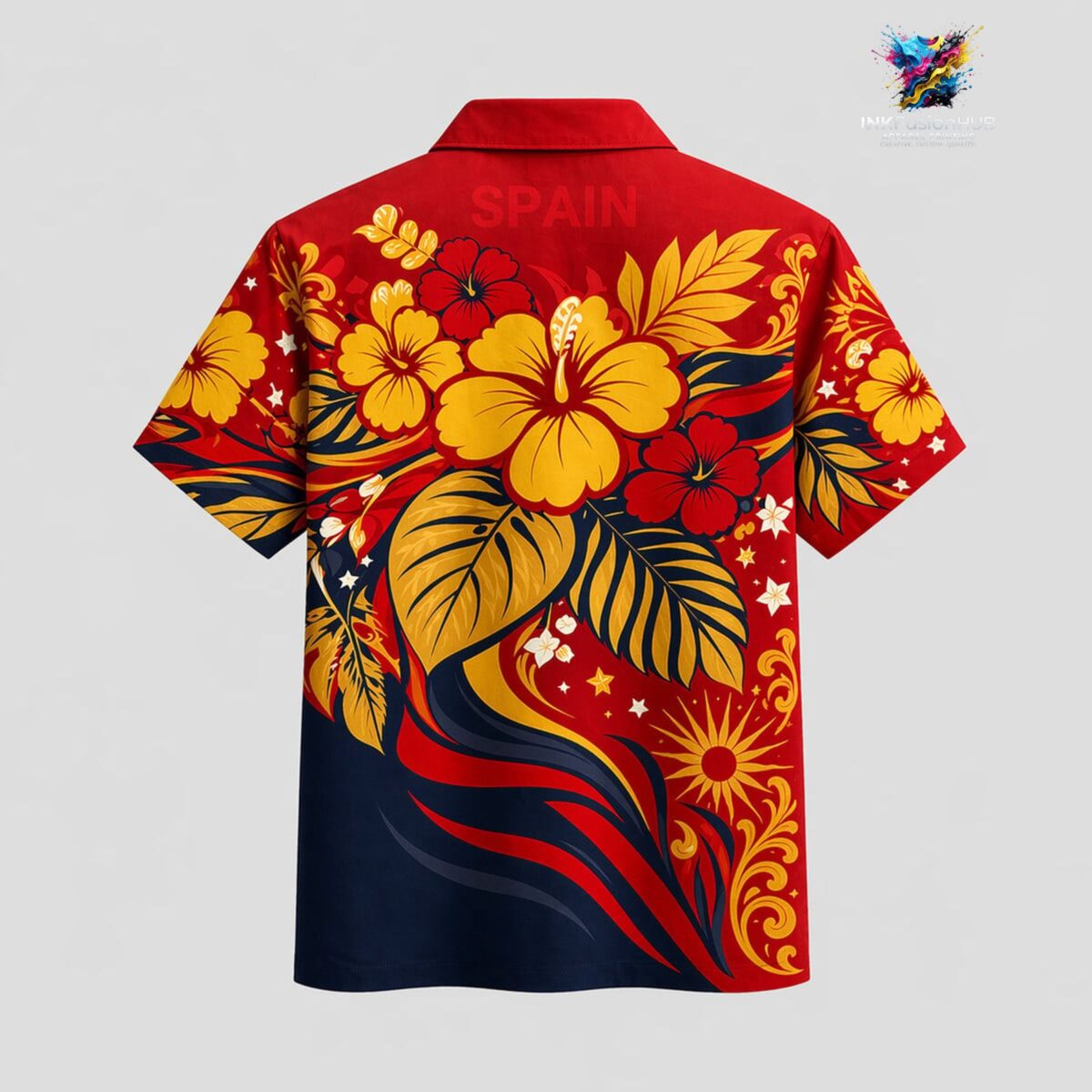 Spain World Cup 2026 Floral Hawaiian Shirt